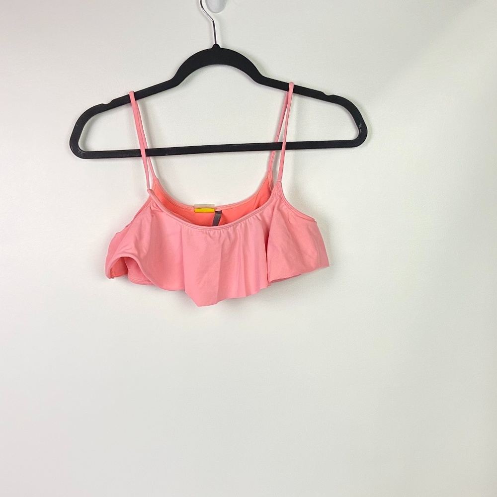 LA HEARTS Women's Size Sm Peach Ruffle Bikini Top